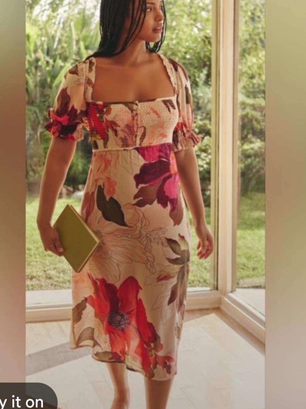 Anthropologie floral midi dress